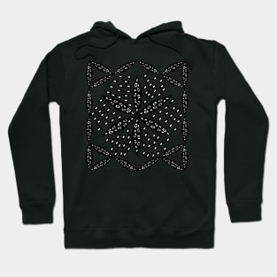 Black and white flower and rectangles Hoodie
